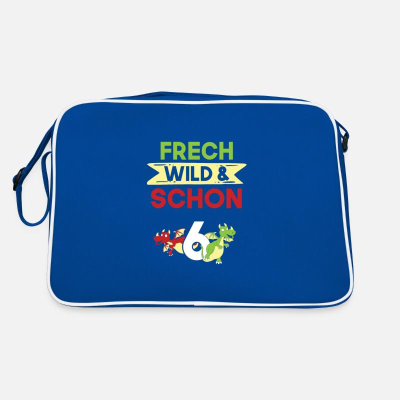 6 Jahre Geburtstag Junge Mädchen Drachen Retro Tasche