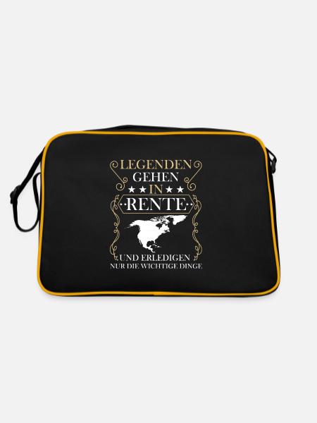 Rentner Rente Rentenbeginn Nordamerika USA - Retro Tasche - Schwarz/Gold - Hinten