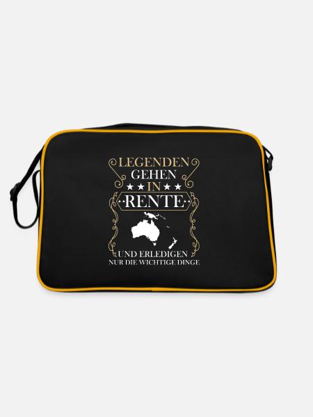 Rentner Rente Rentenbeginn Australien - Retro Tasche - Schwarz/Gold - Hinten