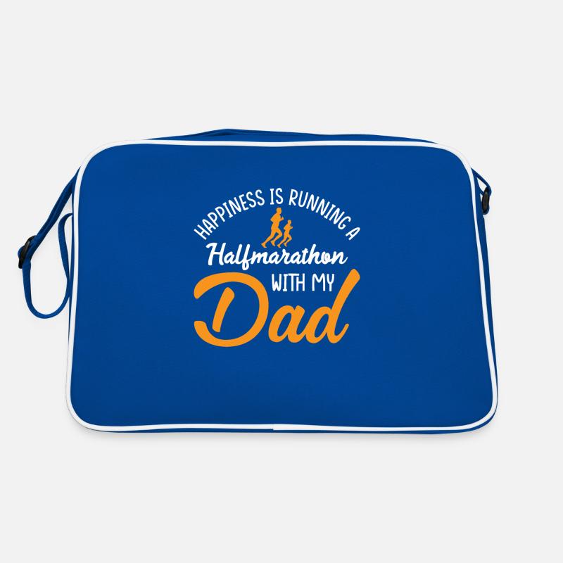 Happiness is running a halfmarathon with my dad Retro Tasche