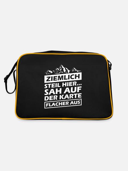 Ziemlich Steil hier Sah auf der Karte flacher aus - Retro Tasche - Schwarz/Gold - Hinten