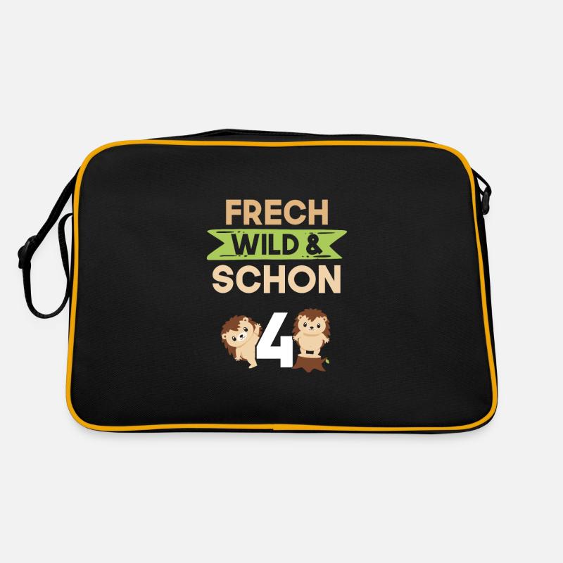 4 Jahre Geburtstag Junge Mädchen Igel Retro Tasche
