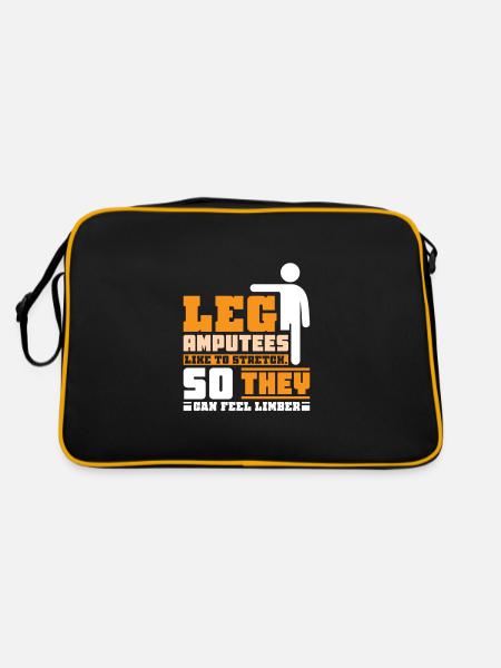 Leg Amputees like to stretch - Retro Tasche - Schwarz/Gold - Hinten