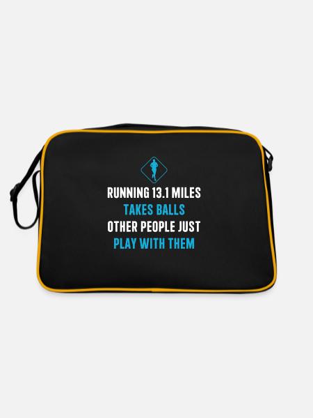 Running 13.1 miles takes balls Half Marathon - Retro Tasche - Schwarz/Gold - Hinten