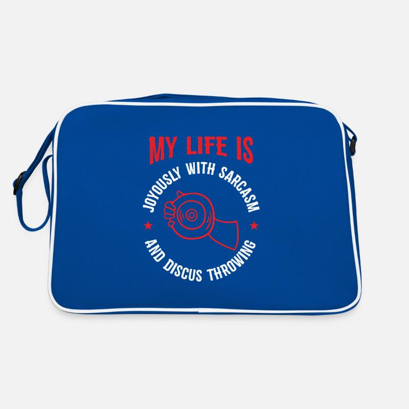 my life is joyously with sarcasm and Diskus werfen Retro Tasche