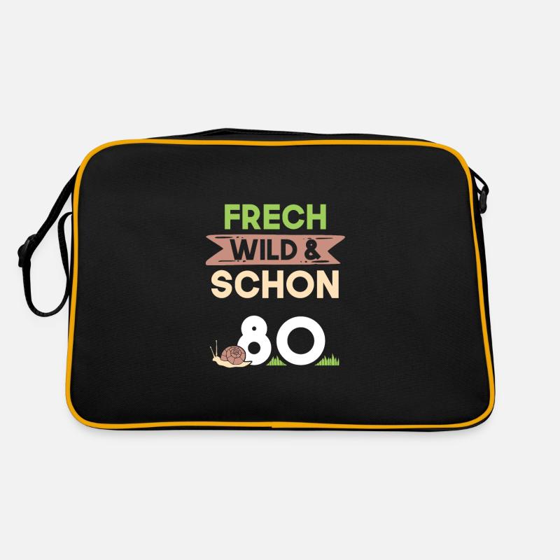 Geschenk 80 Jahre Geburtstag Schnecke Retro Tasche