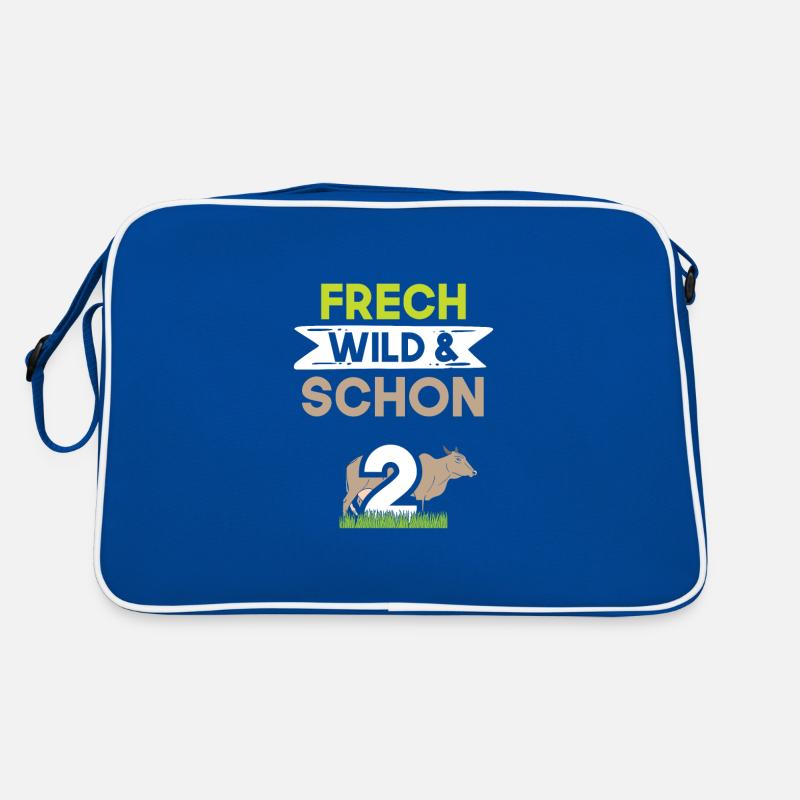 2 Jahre Geburtstag Junge Mädchen Kuh Retro Tasche