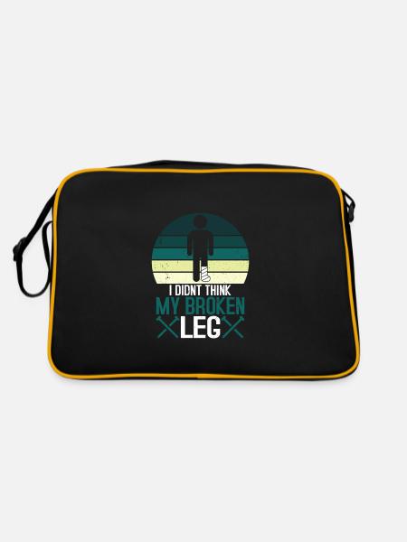 I didnt think my broken leg - Retro Tasche - Schwarz/Gold