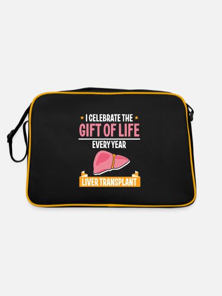 Celebrating the Gift of Life Liver Transplant - Retro Tasche - Schwarz/Gold - Hinten