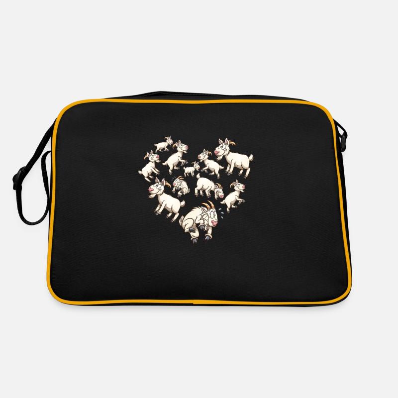 Herz Ziegenbock Ziege Retro Tasche