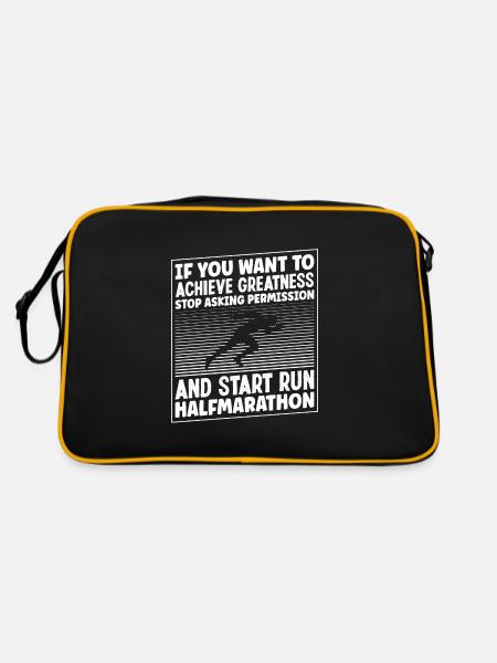 start run halfmarathon - Retro Tasche - Schwarz/Gold - Hinten