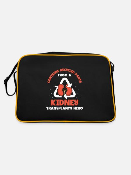 Contains recycled parts Kidney transplants hero - Retro Tasche - Schwarz/Gold - Hinten