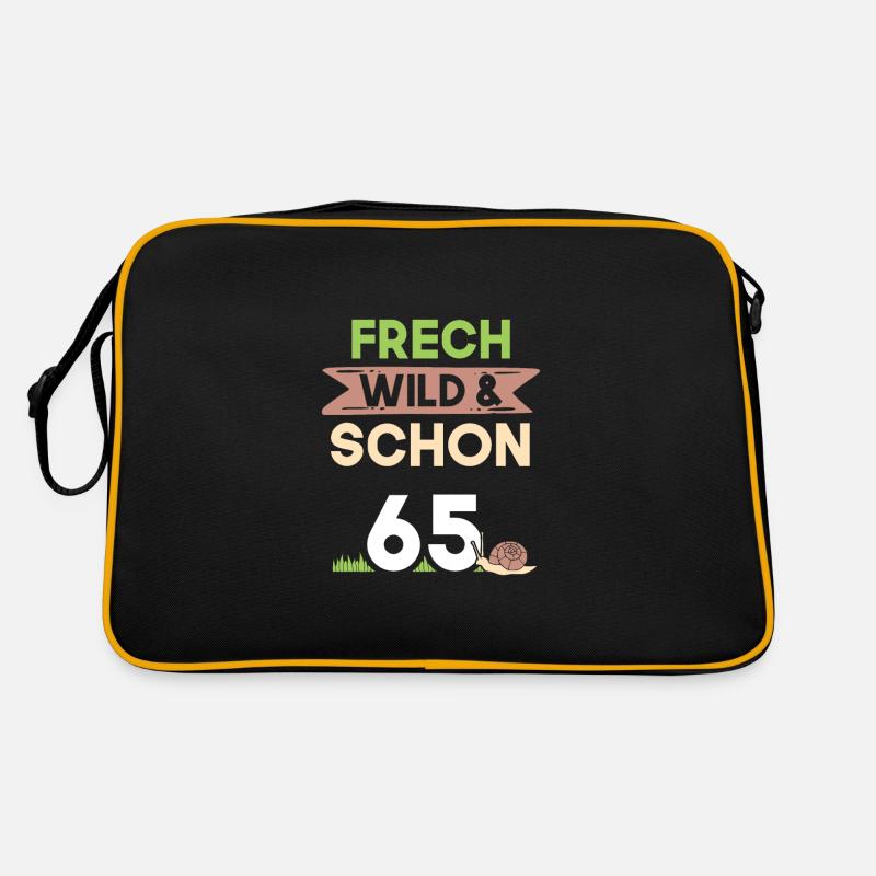 Geschenk 65 Jahre Geburtstag Schnecke Retro Tasche