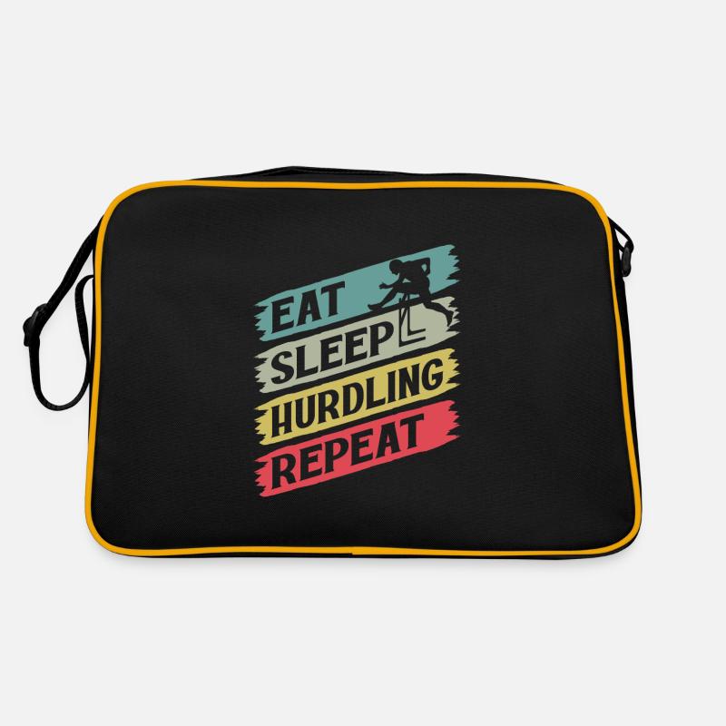 Eat Sleep Hurdling Repeat Retro Tasche