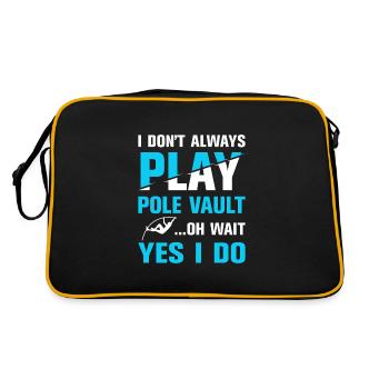 I don't always play Pole Vault - Retro Tasche - Schwarz/Gold - Hinten