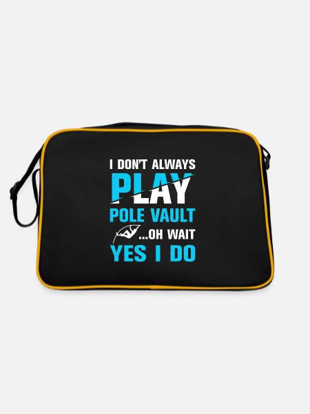 I don't always play Pole Vault - Retro Tasche - Schwarz/Gold - Hinten