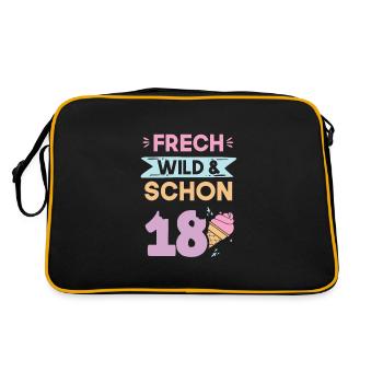 18 Jahre Geburtstag Eis essen - Retro Tasche - Schwarz/Gold - Hinten