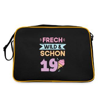 19 Jahre Geburtstag Eis essen - Retro Tasche - Schwarz/Gold - Hinten
