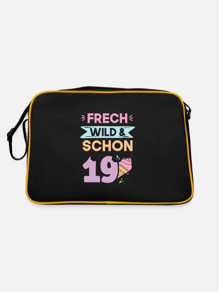 19 Jahre Geburtstag Eis essen - Retro Tasche - Schwarz/Gold - Hinten