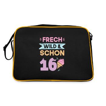 16 Jahre Geburtstag Eis essen - Retro Tasche - Schwarz/Gold - Hinten