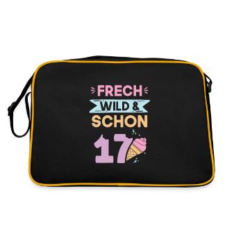 17 Jahre Geburtstag Eis essen - Retro Tasche - Schwarz/Gold - Hinten