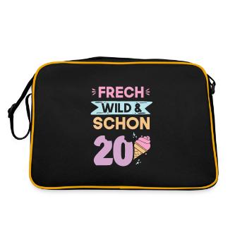 Geschenk 20 Jahre Geburtstag Eis essen - Retro Tasche - Schwarz/Gold - Hinten
