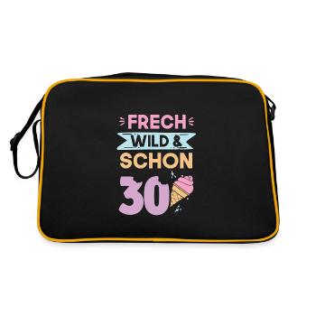 Geschenk 30 Jahre Geburtstag Eis essen - Retro Tasche - Schwarz/Gold - Hinten