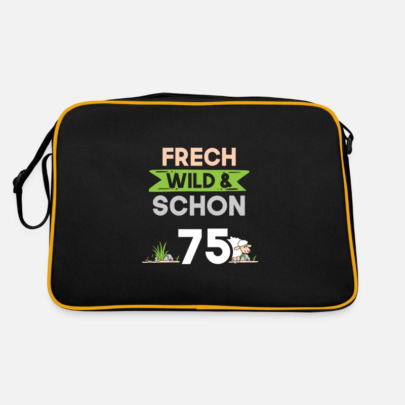 Geschenk 75 Jahre Geburtstag Schaf Retro Tasche