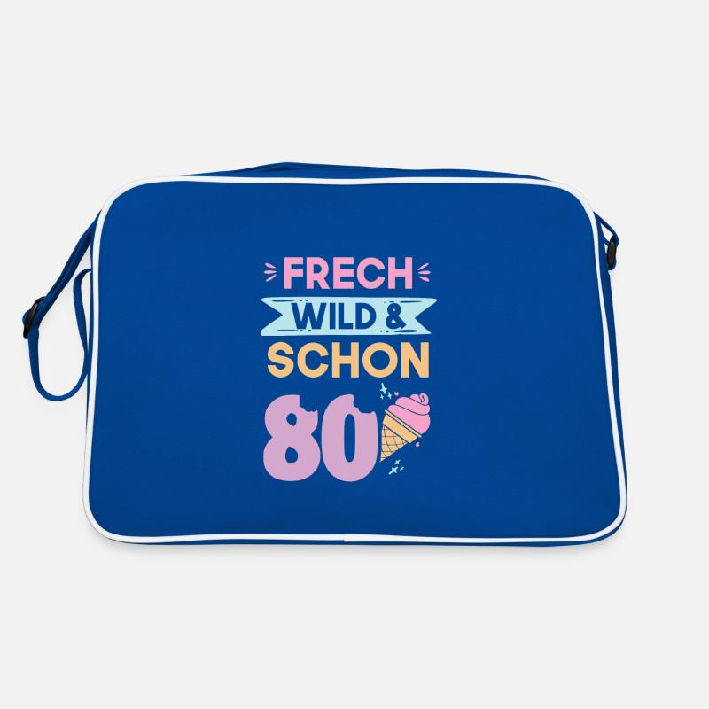 Geschenk 80 Jahre Geburtstag Eis essen Retro Tasche
