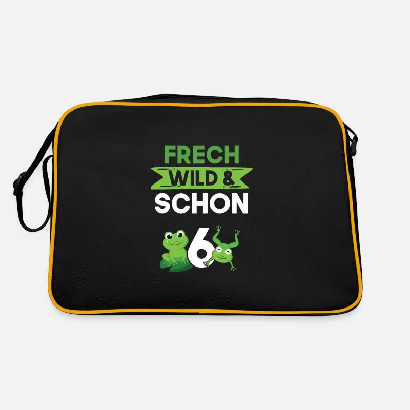 6 Jahre Geburtstag Junge Mädchen Frosch Retro Tasche