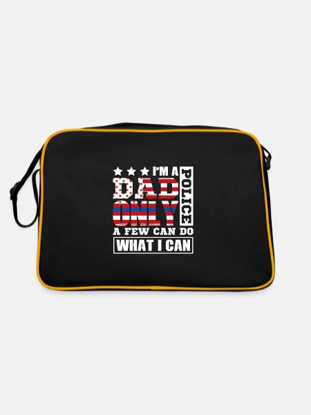 Polizei Polizist Polizeibeamte - Retro Tasche - Schwarz/Gold - Hinten
