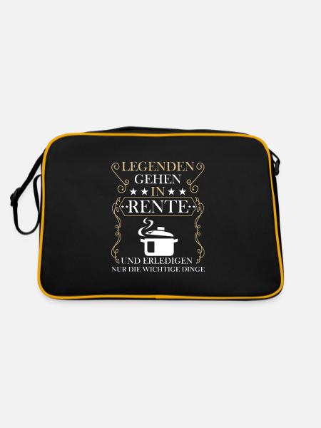 Rentner Rente Rentenbeginn Kochen Koch - Retro Tasche - Schwarz/Gold - Hinten