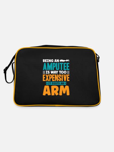 Being an amputee an arm - Retro Tasche - Schwarz/Gold - Hinten