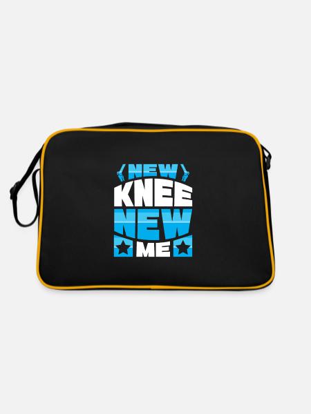 New Knee new me - Retro Tasche - Schwarz/Gold - Hinten