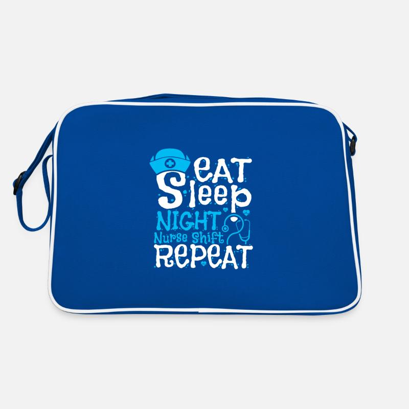 Eat Sleep Night Nurse Shift Repeat Retro Tasche