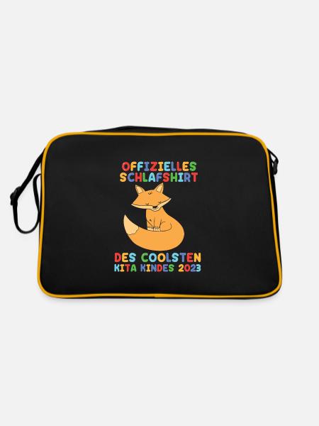 Fuchs Kita Kindergarten 2023 - Retro Tasche - Schwarz/Gold - Hinten