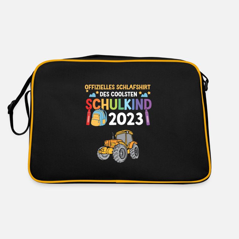 Traktor Schulanfang Schulkind 2023 Retro Tasche