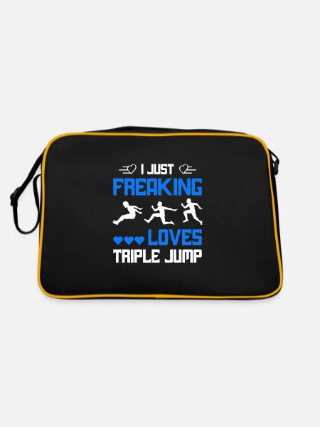 I just freaking loves Tripple Jump - Retro Tasche - Schwarz/Gold - Hinten
