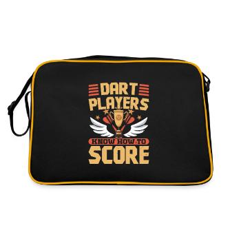 Dart Players know how to score - Retro Tasche - Schwarz/Gold - Hinten