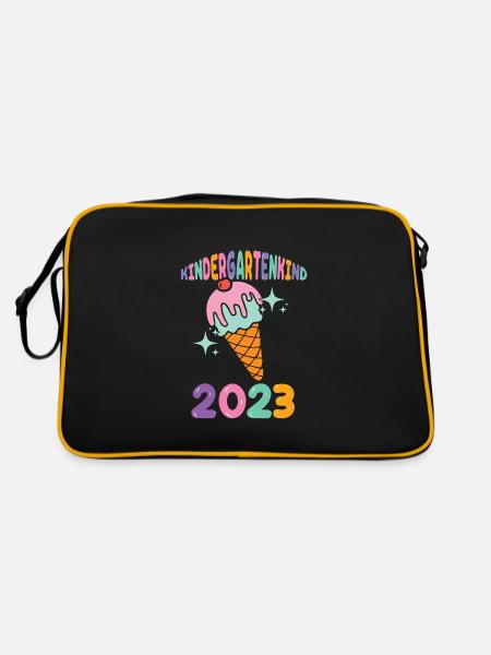 Eis Eiscreme Kita Kindergarten 2023 - Retro Tasche - Schwarz/Gold - Hinten