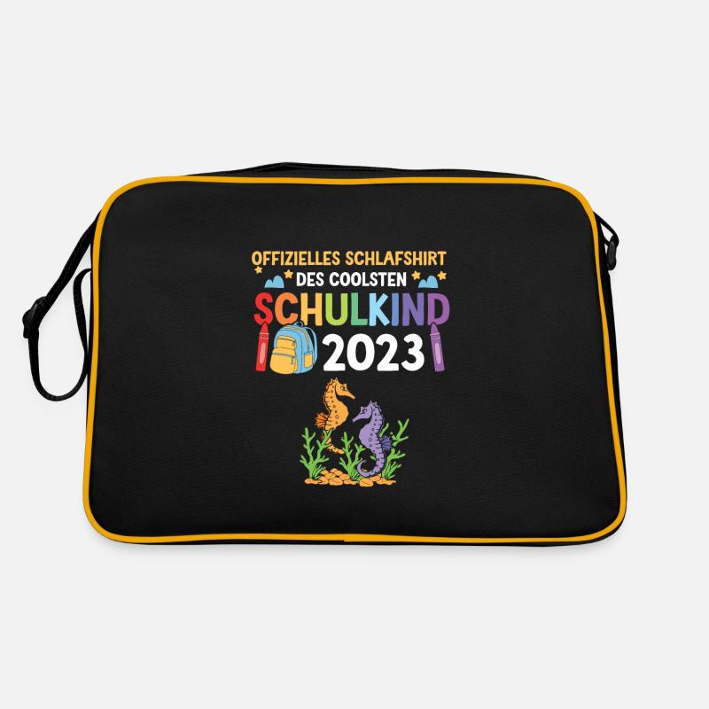 Seepferdchen Schulanfang Schulkind 2023 Retro Tasche