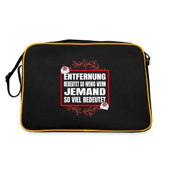 Entfernung bedeutet so wenig Valentinstag - Retro Tasche - Schwarz/Gold - Hinten