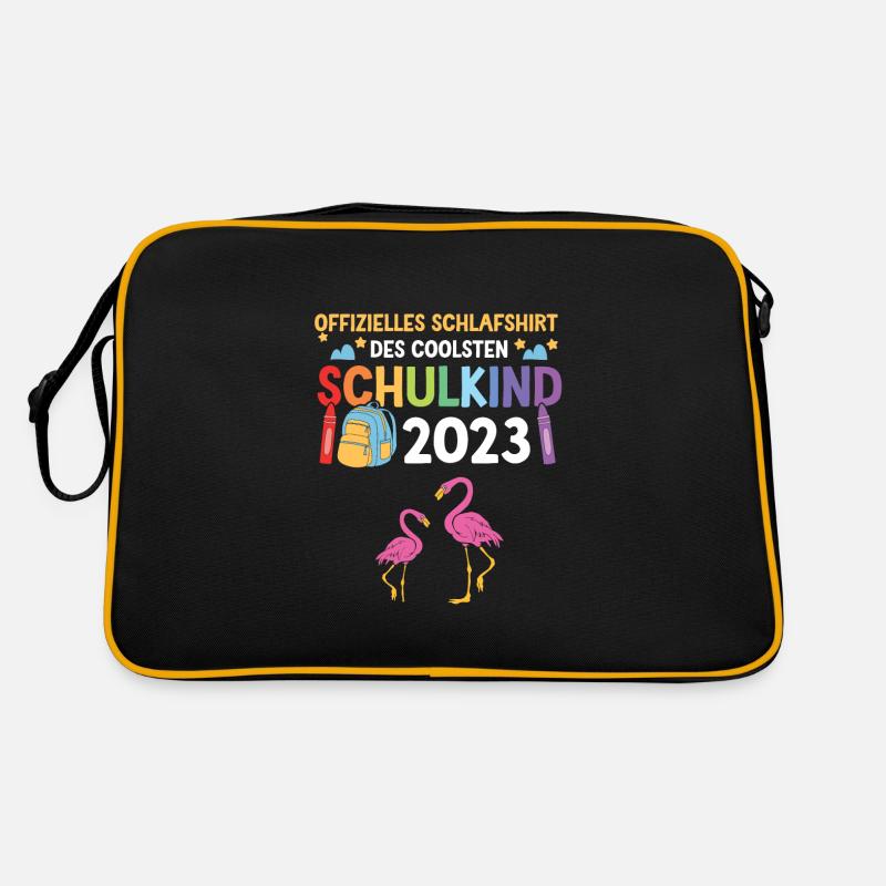 Flamingo Schulanfang Schulkind 2023 Retro Tasche