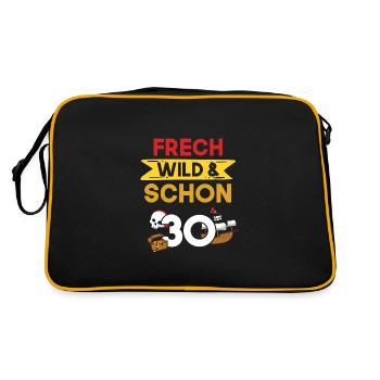 Geschenk 30 Jahre Geburtstag Pirat - Retro Tasche - Schwarz/Gold - Hinten