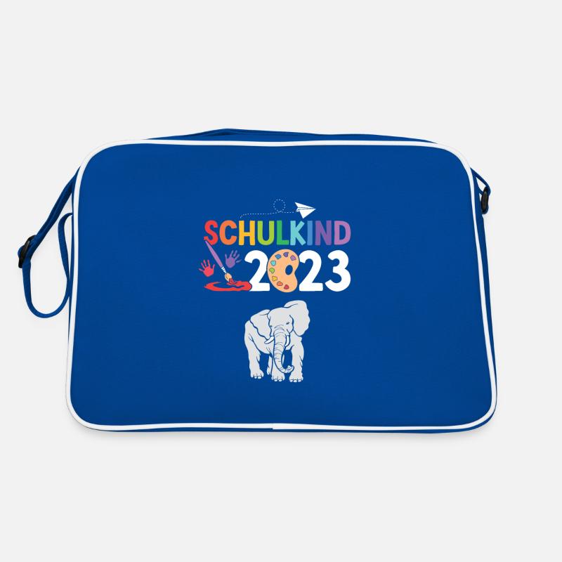 Elefant Schulanfang Schulkind 2023 Retro Tasche