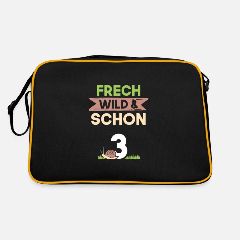 3 Jahre Geburtstag Junge Mädchen Schnecke Retro Tasche