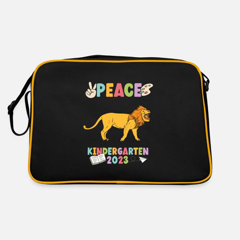 Löwe Peace Kindergarten 2023 Retro Tasche