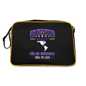 Rentner Rente Rentenbeginn Südamerika - Retro Tasche - Schwarz/Gold - Hinten