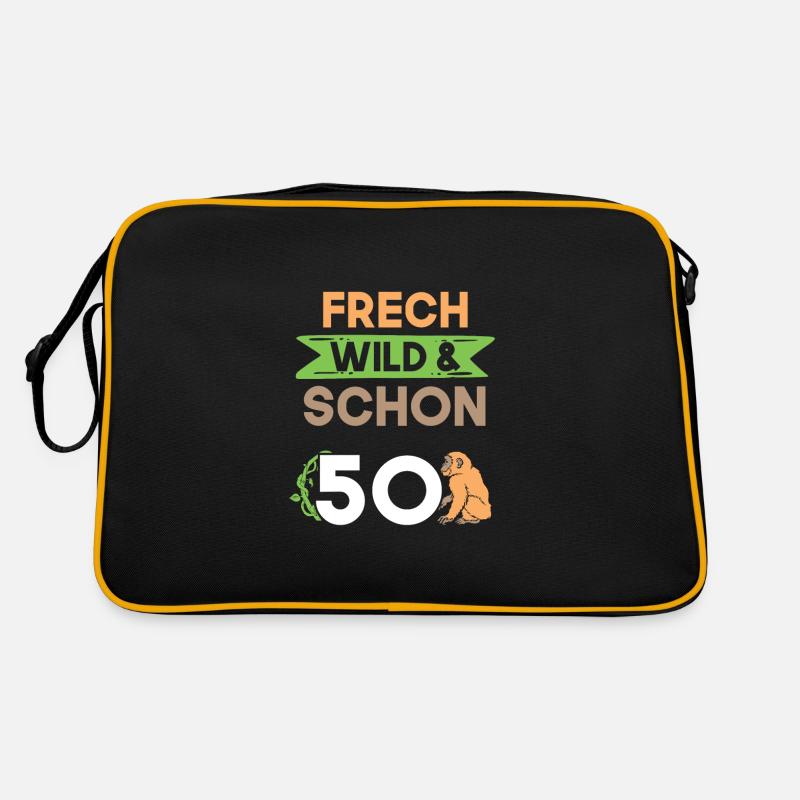 Geschenk 50 Jahre Geburtstag Affe Retro Tasche