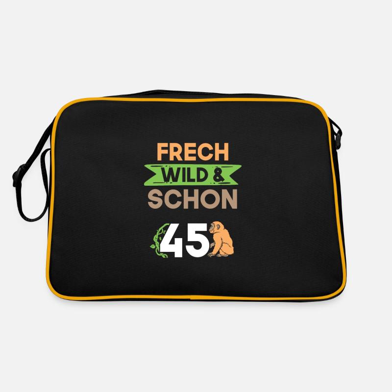 Geschenk 45 Jahre Geburtstag Affe Retro Tasche